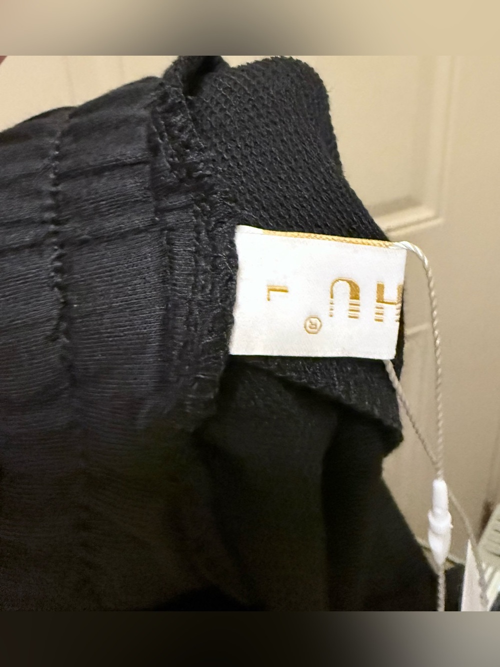 Moshu Black Knit Pull-On Pants Size Large - Picture 3 of 6